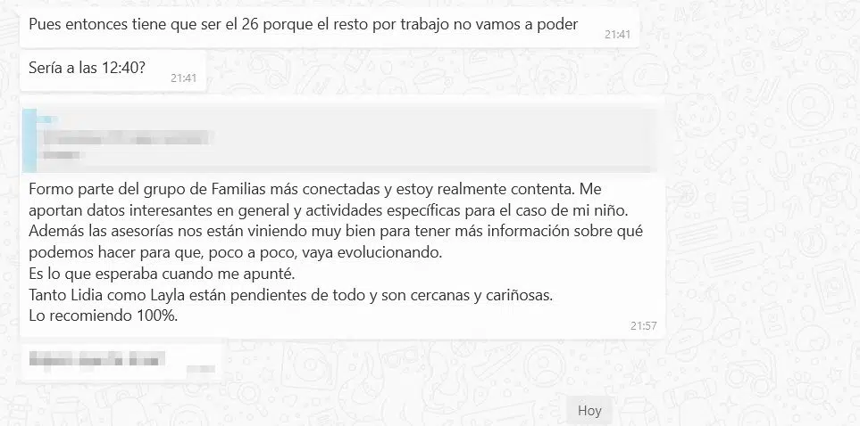 reseña familias mas conectadas